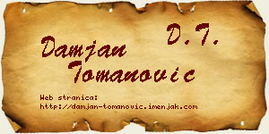 Damjan Tomanović vizit kartica